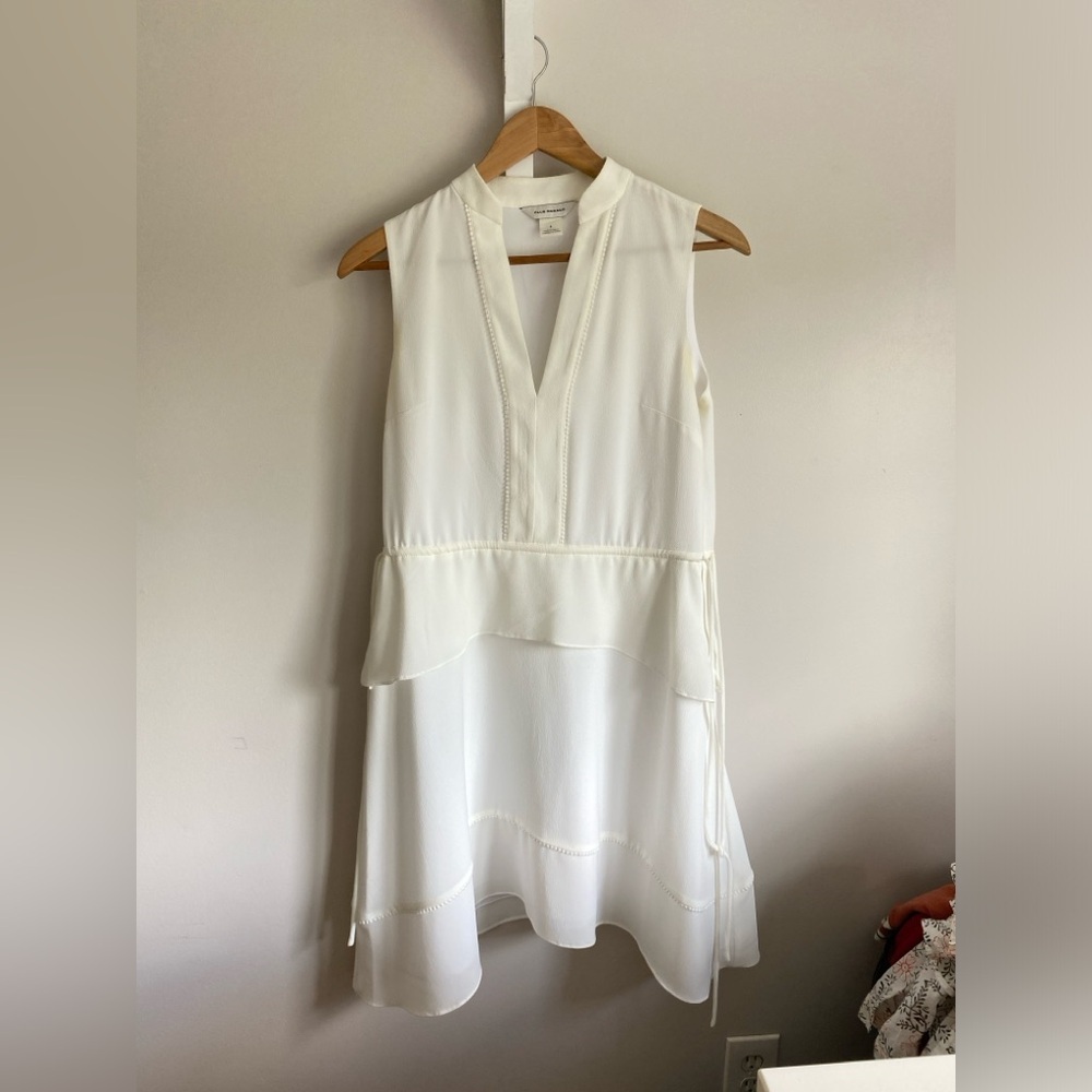 Club Monaco White Raelee Sleeveless White Puplum Dress - Picture 2 of 4